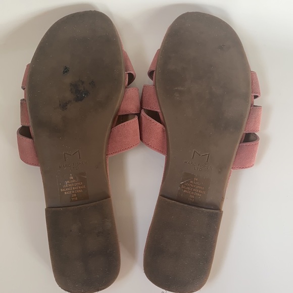 Pink Marc fisher genuine suede slip on sandals - Picture 6 of 7